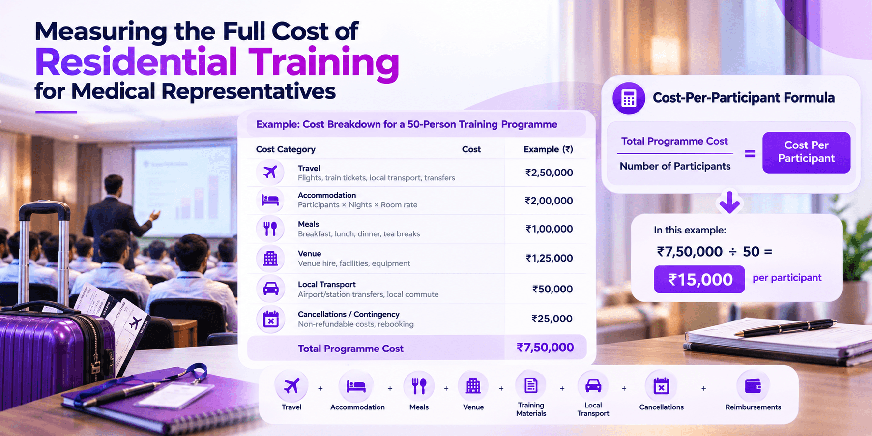 Measuring the Full Cost of Residential Training for Medical Representatives